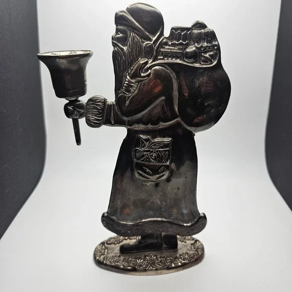 Vintage Santa Claus Metal Candle Holder Figurine Removable Cup Made in China - Picture 3 of 8
